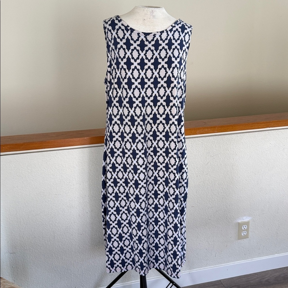 Charter Club Blue and Beige Patterned dress
